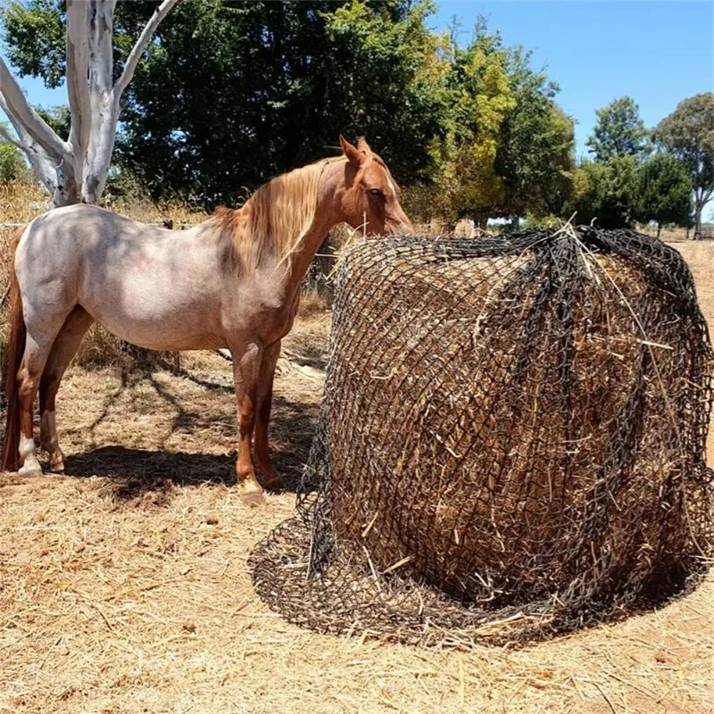 

Large Slow Feed Hay Net Bag Cylindrical Shape Strong Structure Ideal For Horses Daily Feeding And Livestock Care New Arrival