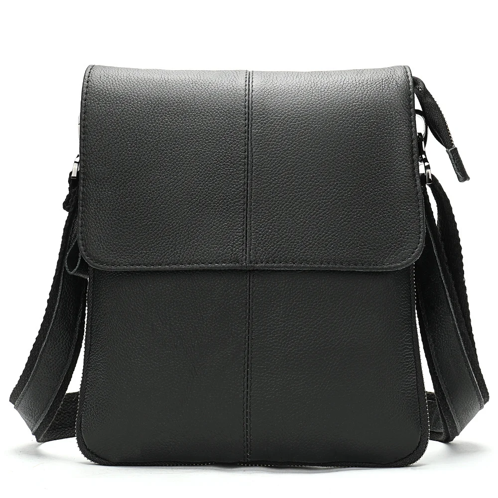 Imagem -02 - Bolsa de Ombro de Couro Genuíno para Homens Maleta Casual para Negócios Tiracolo Masculino Ipad Lateral Mensageiro do Marido