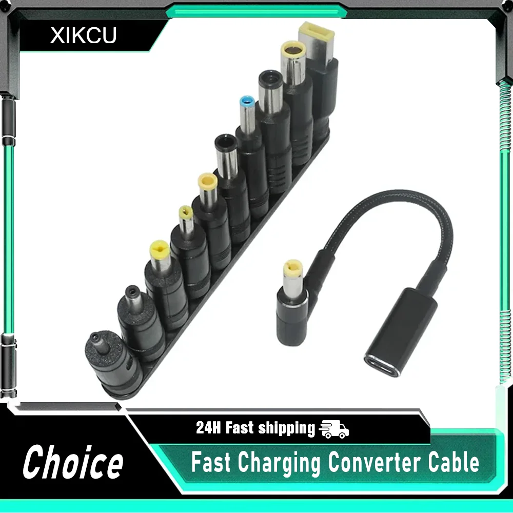 

100W Type-C to Universal Notebook Adapter Connecter Dc Jack USB C Laptop Charging Cable Cord Laptop Charger 10pcs Connector