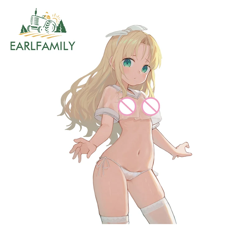 

EARLFAMILY 13cm x 8.8cm Original Loli Anime Car Sticker NSFW Campervan JDM Vinyl Auto Decal Cute Occlusion Scratch Accessories