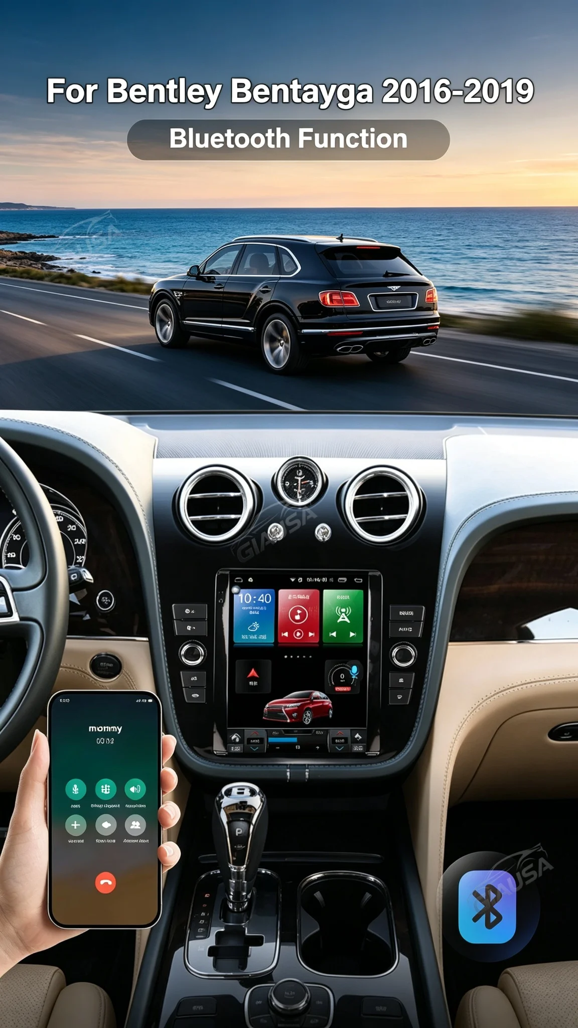 10.9  Android 14 For Bentley Flying Spur Continental GT 2005-2019 Qualcomm Android Auto Car Radio Multimedia Head Unit Display