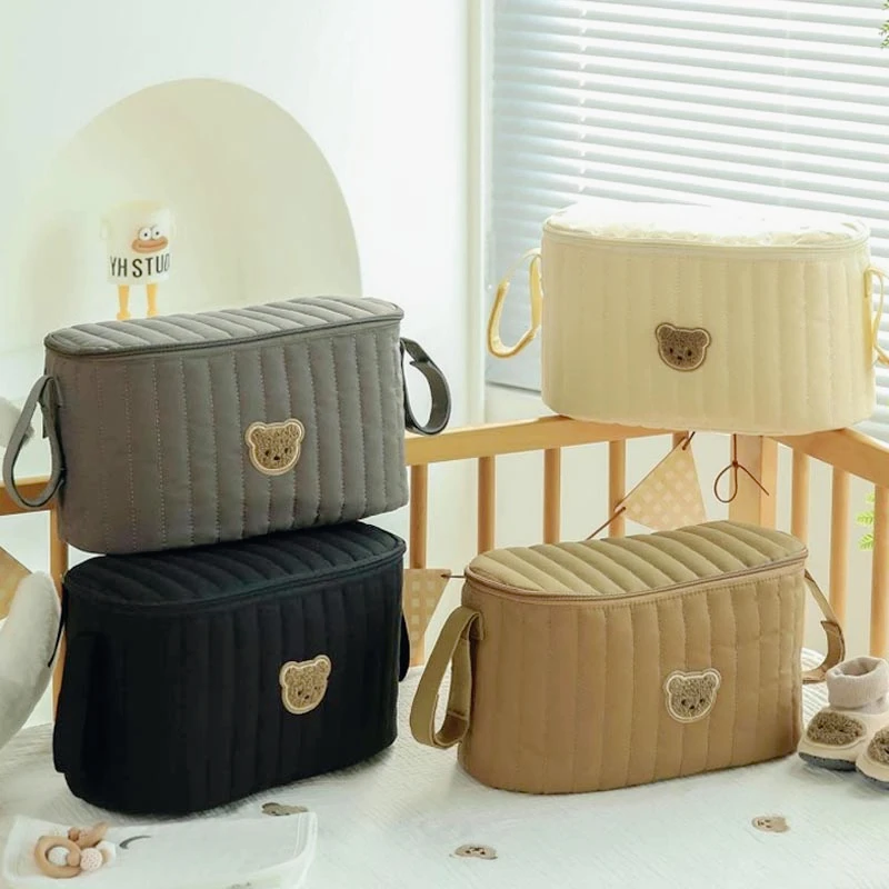 Bolsa de Pañales Multifuncional Portátil con Diseño de Oso Coreano para Bebés