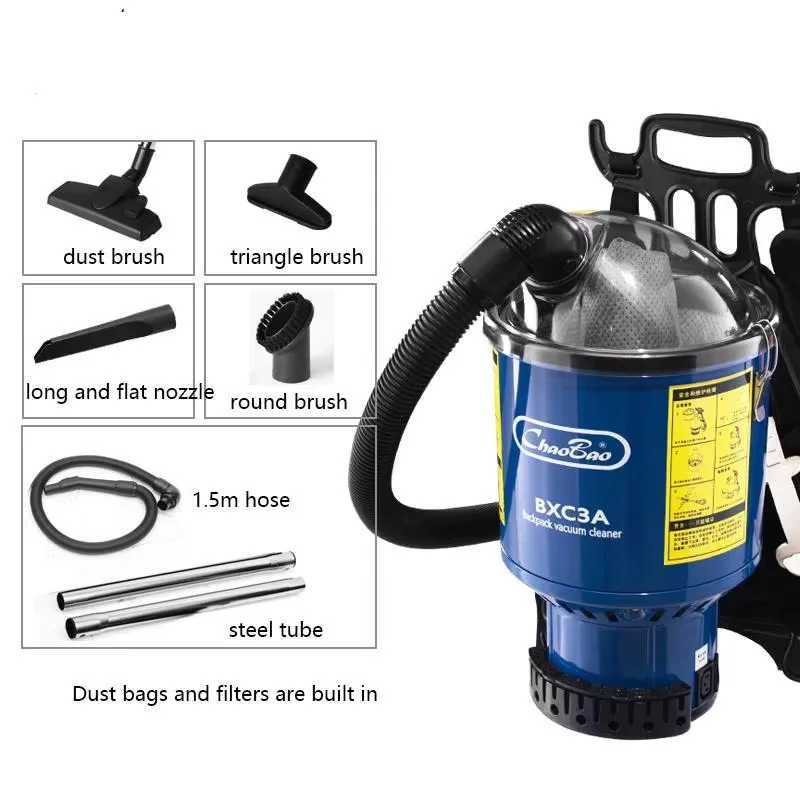 Sweeping PP Stainless Steel Low Noise Household Commercial Backpack air Scrubber Extractor Vacuum Cleaner