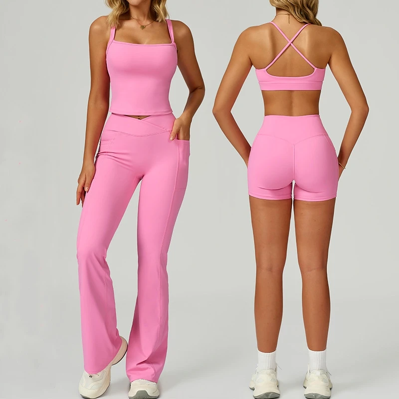 

2 Piece Yoga Sets Women's Tracksuit Fitness Clothes Sportswear Workout Bra High Waist Leggings Set Gym Clothing Sports Suits