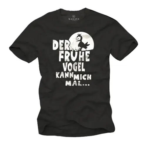 Lustiges Kult Nerd Sprüche Herren T-Shirt mit DER FRÜHE VOGEL KANN MICH MAL