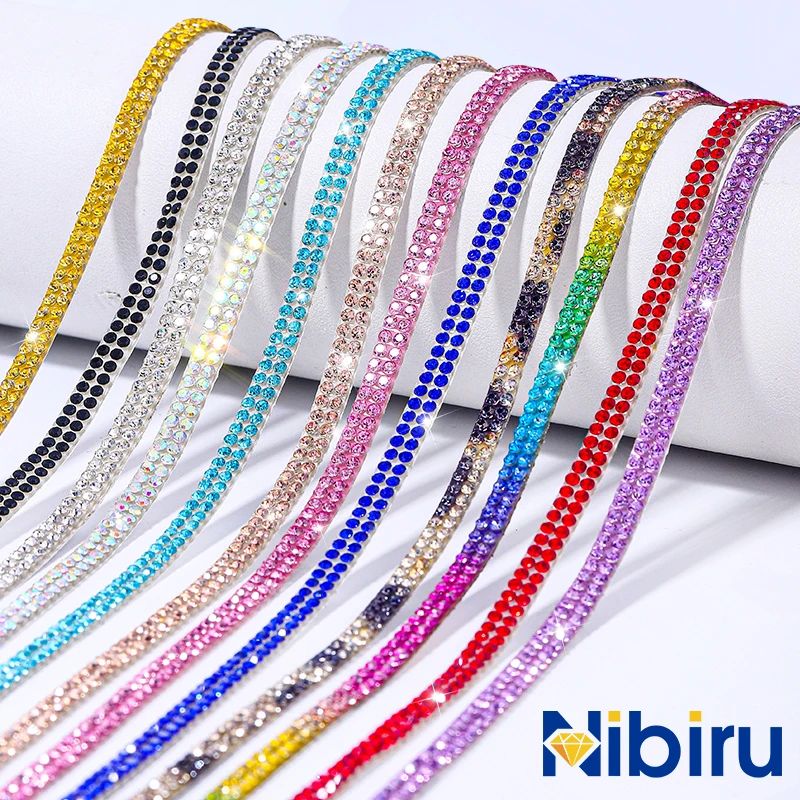 

Nibiru Colorful Rhinestone Trim Roll for Dress, Costume, Jewelry, DIY Craft Decoration – Sparkly Crystal Ribbon, Multiple Color