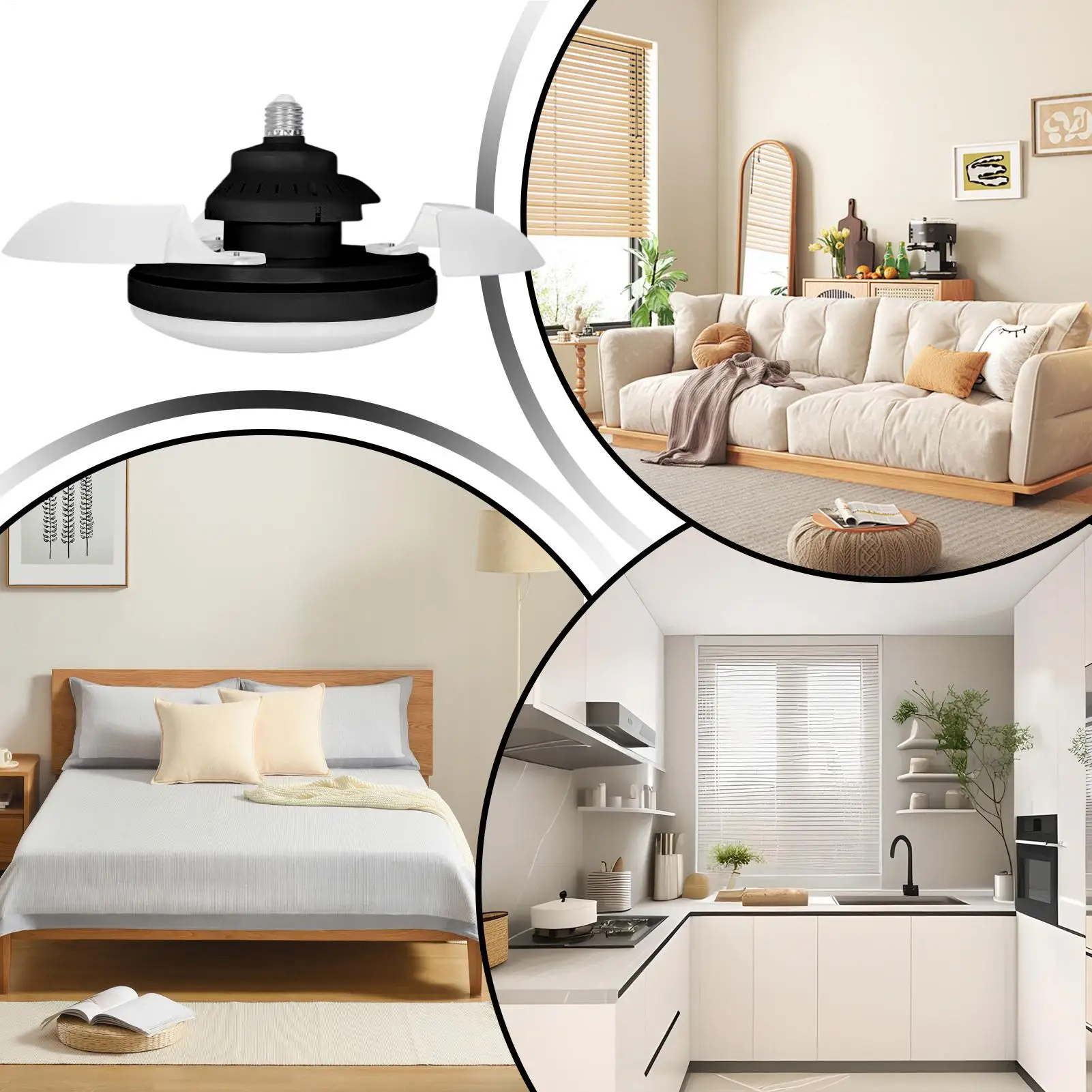 Ceiling Fan Light Remote Control Retractable Ceiling Fan Space-Saving Noiseless Blower Cooling Device For Nursery Living Room