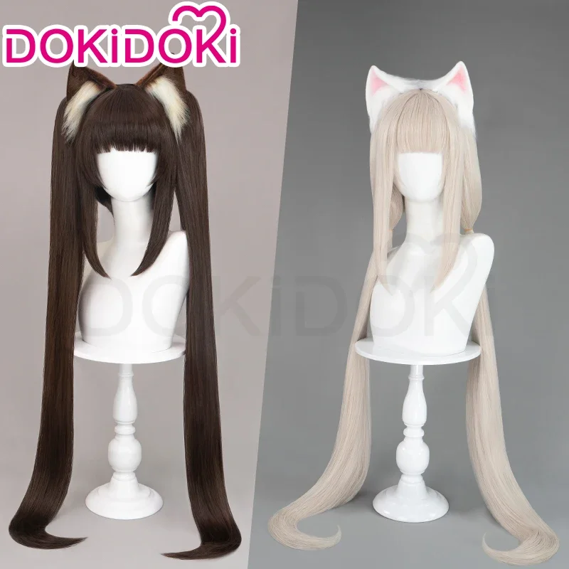 IN STOCK Chocola /Vanilla Wig Nekopa Cosplay DokiDoki Women Wig Long brown Hair Chocola Cosplay Ears Vanilla Free Wig Cap