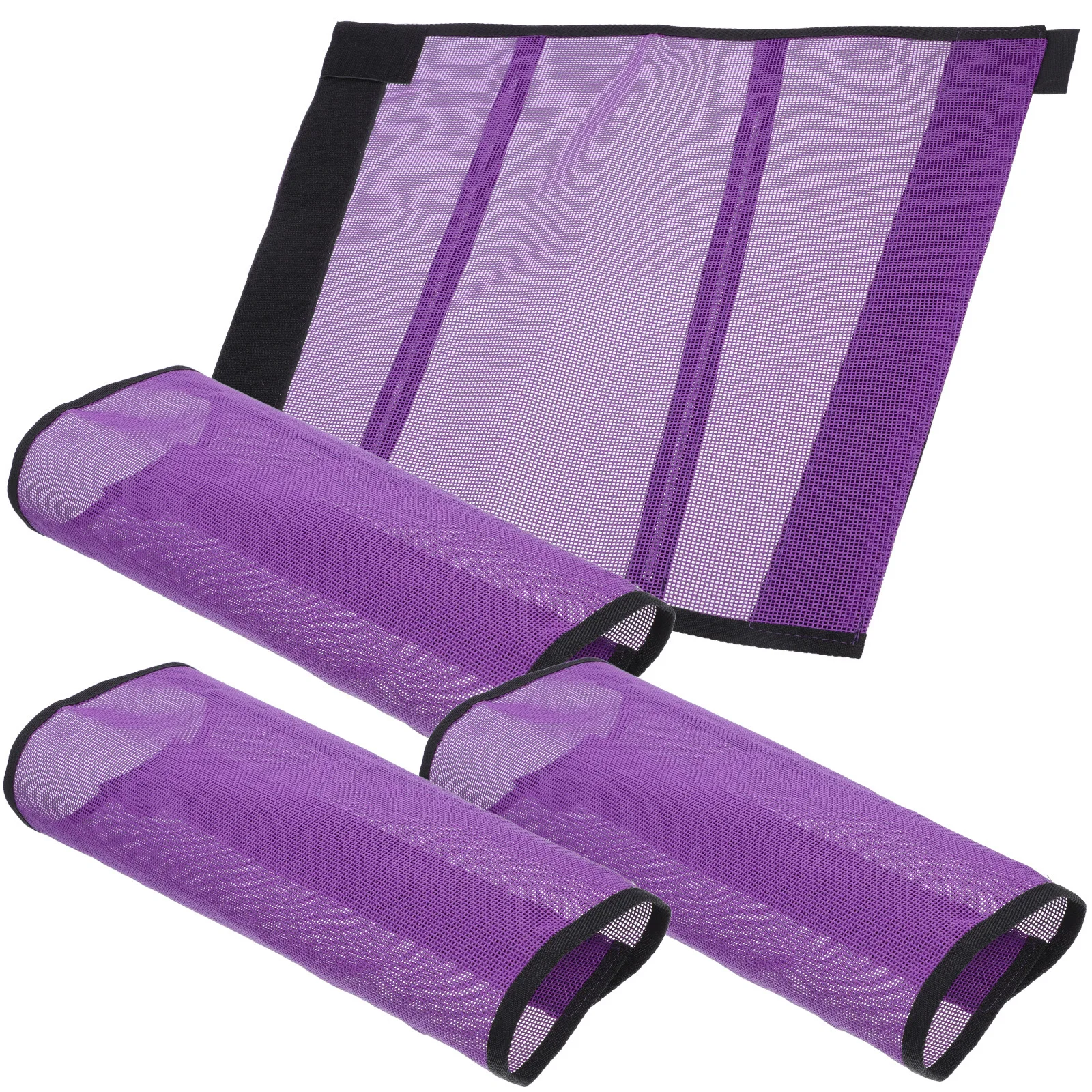 4 قطع من أحذية حماية الذبابة على شكل حصان شبكي مع تصميم جيد التهوية، هيكل قوي من البوليستر مثالي للتدريب على ركوب الخيل