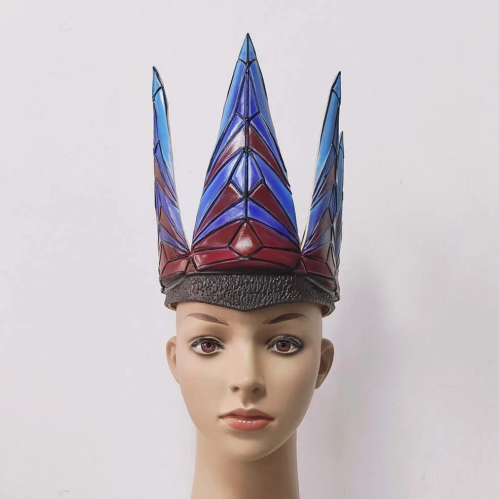 Cosplay Kristallkrone Kopfschmuck Blau-Rot Farbverlauf Latexkrone Halloween-Party Kostüm-Requisiten für Frauen – Detail 3