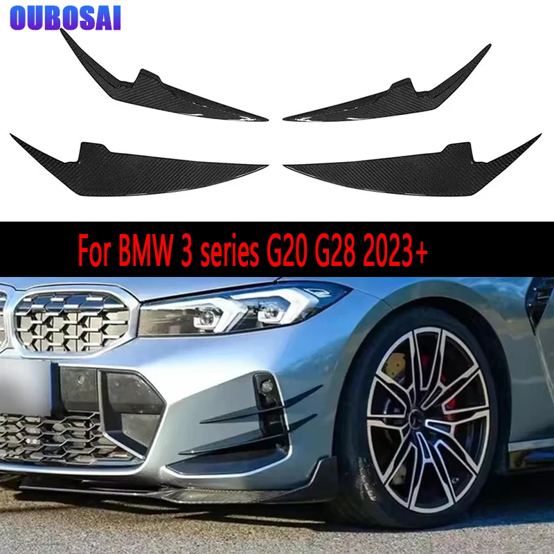 

For BMW 3 series G20 G28 Carbon Fiber Car Front Bumper Wind knife Splitter Spoiler Canard Air Knife Surround Trim body kit