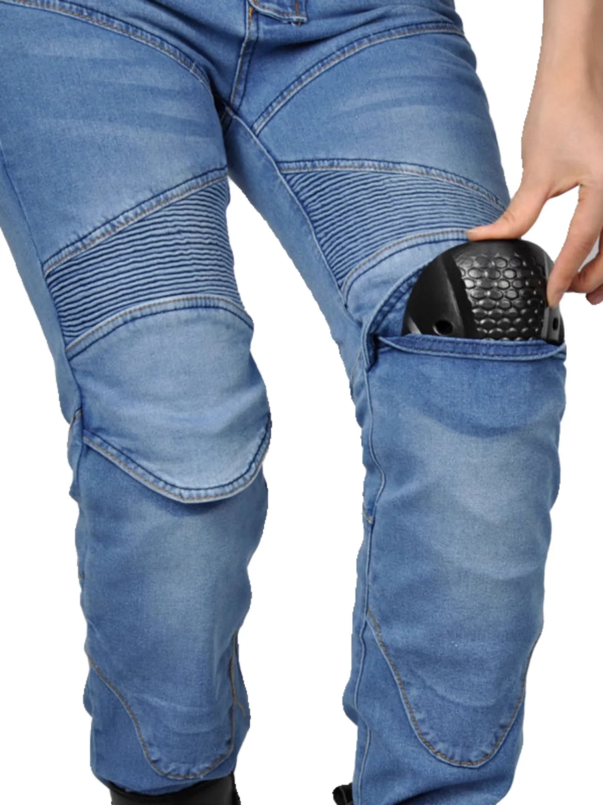 2025 New Women Motorcycle Jeans Upgrade Silicone Protector Detachable Racing Road Rider Four Seasons Casual Fashion Moto Pants