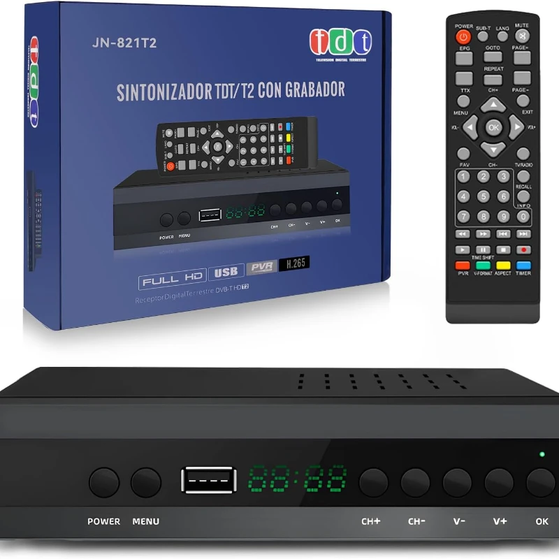 Новинка в Испании, TDT декодер формата HD, H.265 HEVC FTA тюнер, PVR USB HDMI Цифровой SCART TV приемник для просмотра каналов высокой четкости