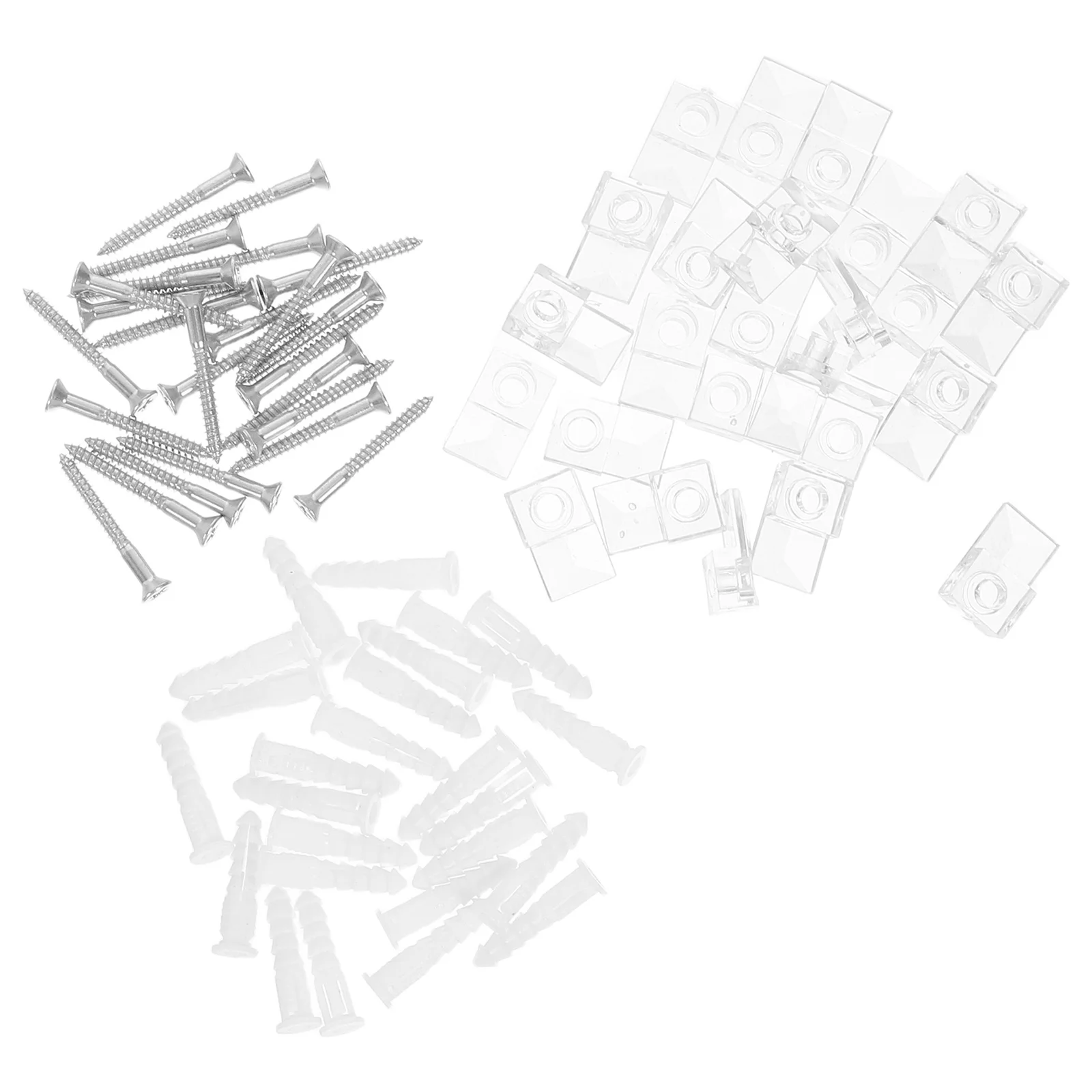 

25Pcs Clear Mirror Hanger Clips Versatile Application for Glass Panels Wear Resistant Plastic Mounting Hardware