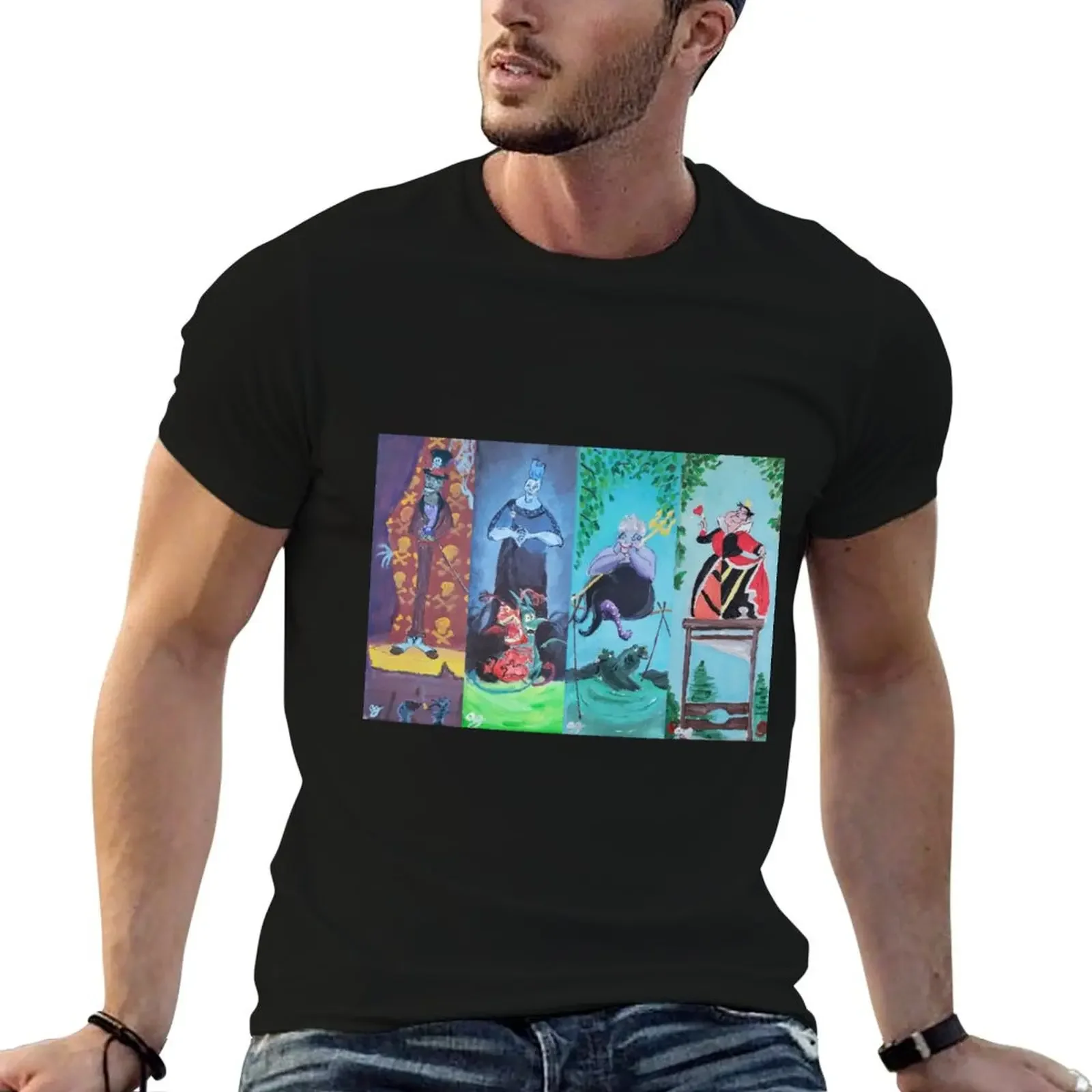 Villain Stretched Portraits T-Shirt oversized t shirt animal prinfor boys anime for a boy Men's t shirts