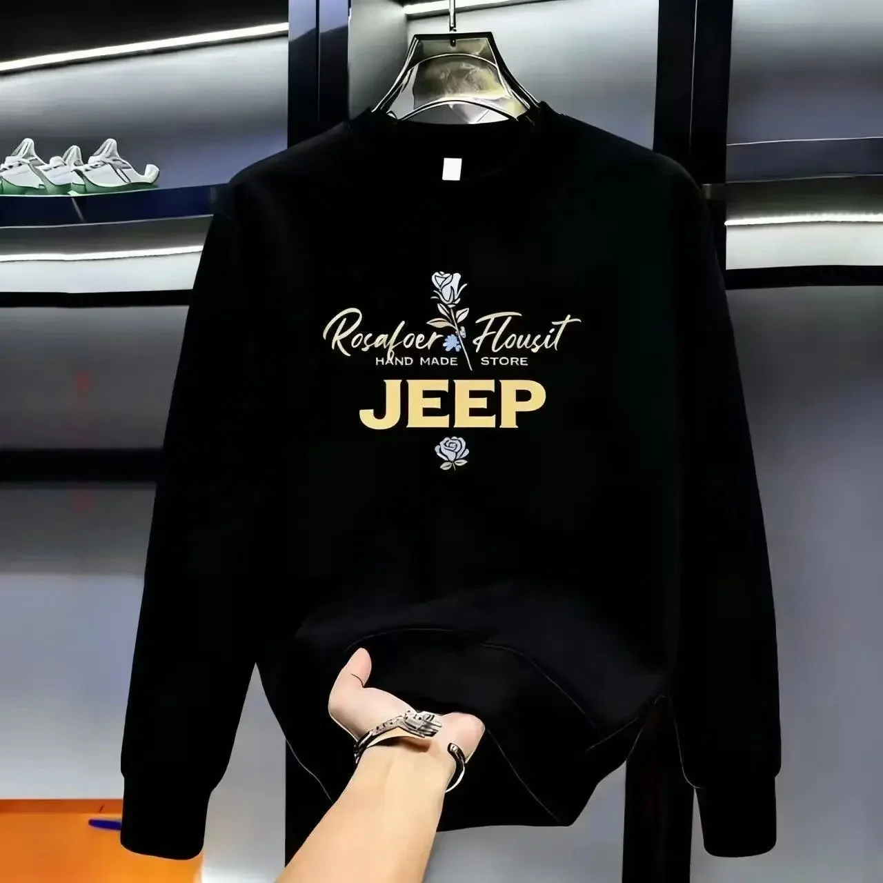 JEEP Men's Spring & Autumn Crew Neck Sweatshirt, Loose Casual Printed Long Sleeve Top — купить у AliExpress WW