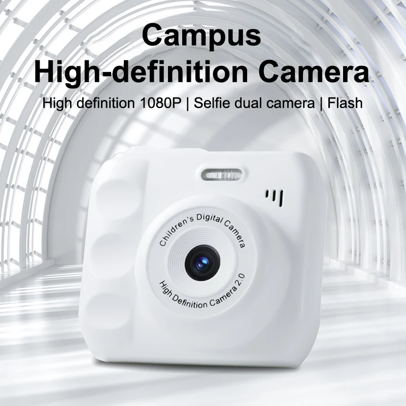 Mini CCD Digital Camera Portable Retro Photo Machine Photography Gifts For Kids Children Student Vlog LED Light HD Pixels