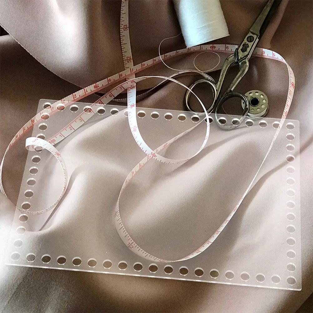 3Pcs Acrylic Crochet Base Acrylic Clear Sheet For Beginner Crochet Transparent Weaving Board Bottom Handcraft Purse