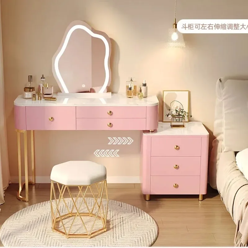 الأميرة فتاة منضدة الزينة الغرور المنظم الفاخرة الشمال خلع الملابس الجدول مصباح ليد مجوهرات ميسا دي Maquillaje الأثاث العصري