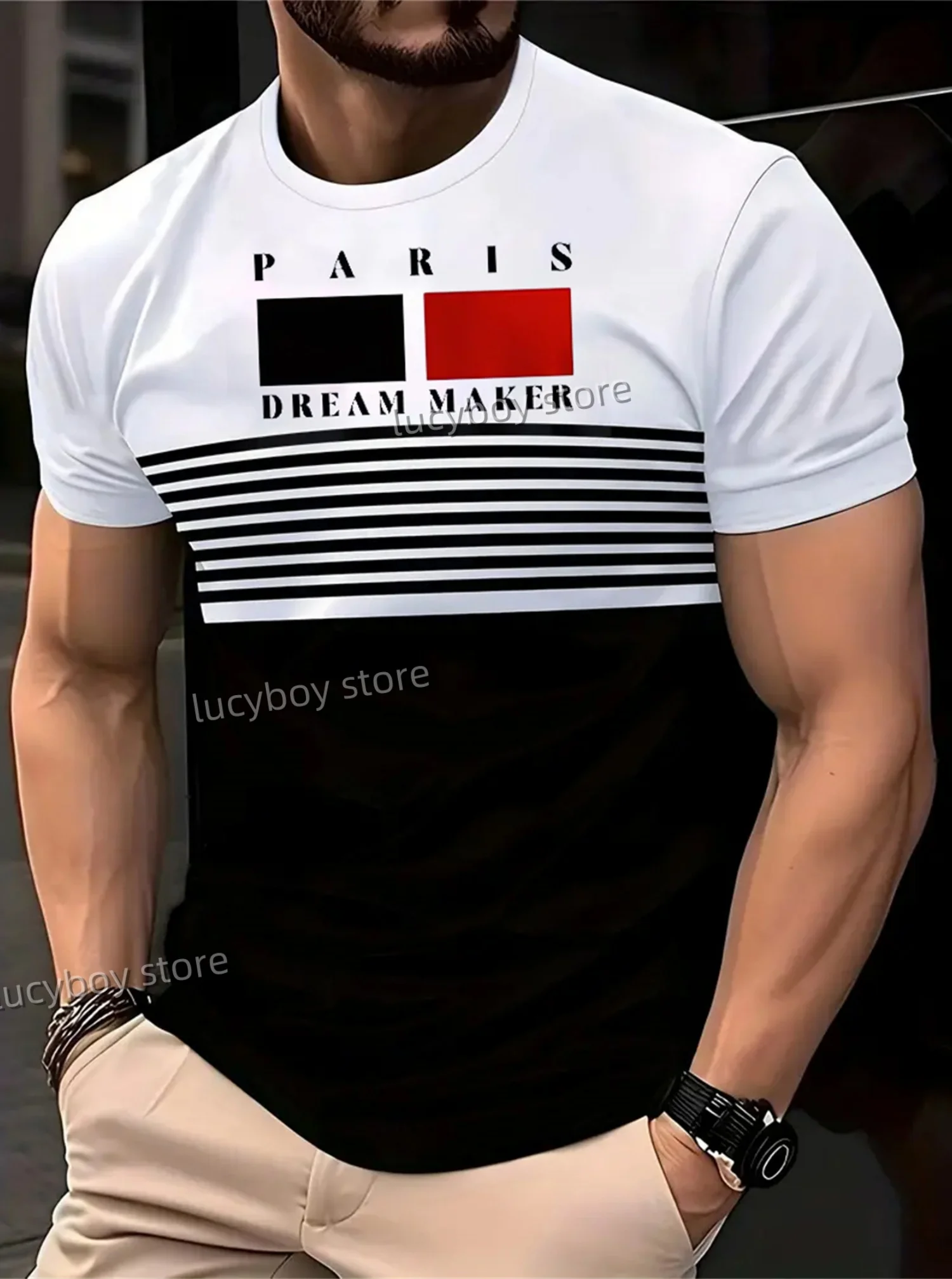 

2025 NEW IN Mens PAIRS Flag Printed Short Sleeve T Shirt Man O-Neck Sportwear Racing Daily Tee Vintage Casual Tops Men Clothes