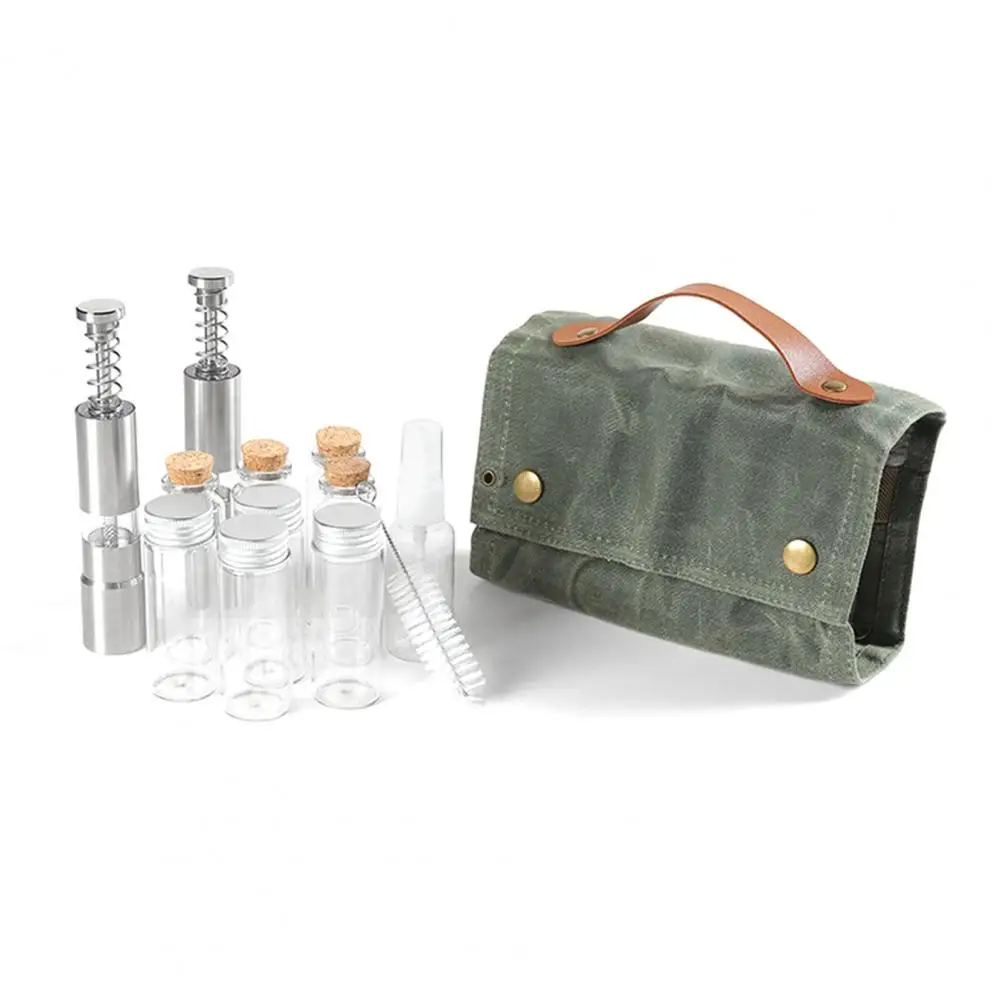 

Outdoor Seasoning Bottle Organizer Foldable Spice Bag Set for Outdoor Picnic Bbq Portable Condiment Container with for Travel