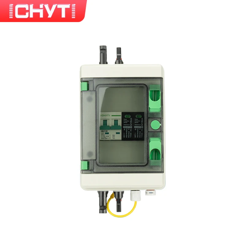 CHYT 1-in-1-out 600V Simple Outdoor Waterproof 1 String IP65 PV Solar Surge Lightning Protection DC MCB Combiner Box