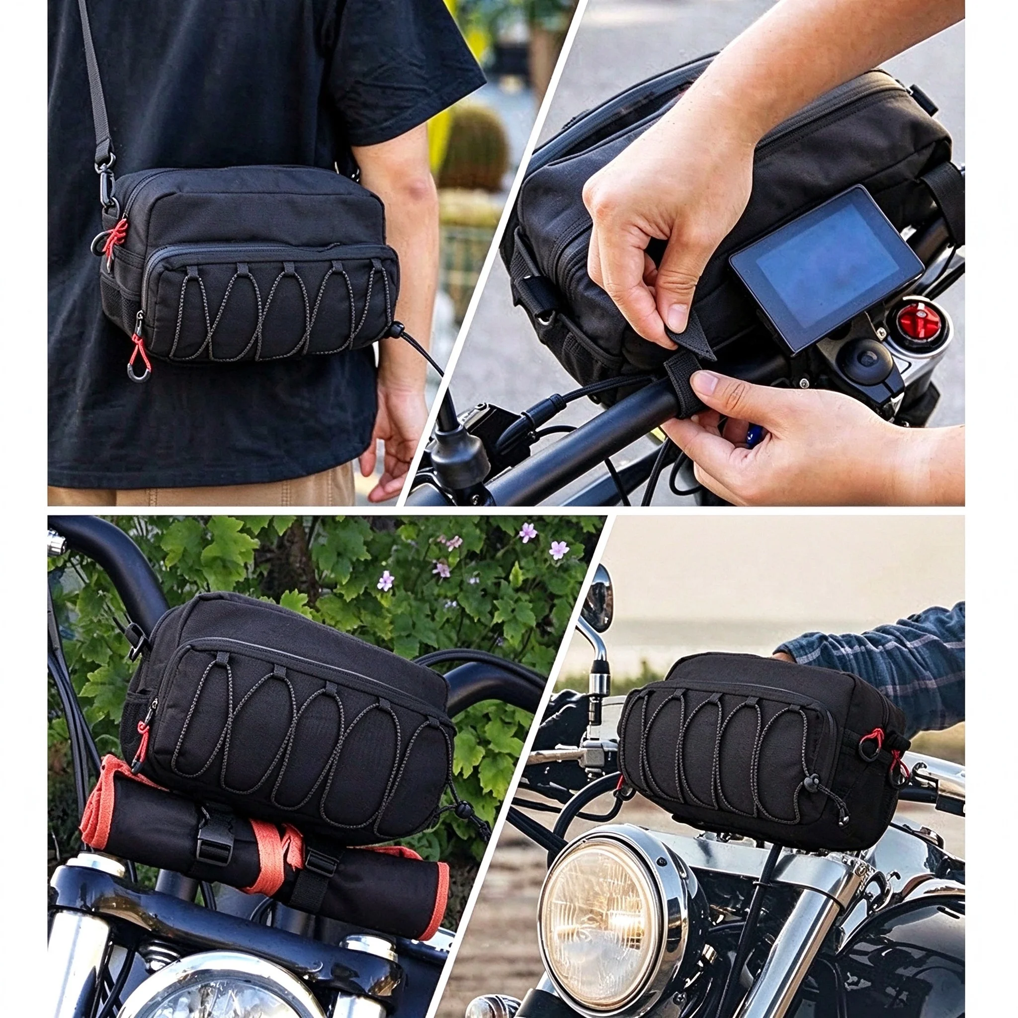 Electric Dirt Bike Handlebar Bag, Oxford Waterproof Front Storage Bag, Multi-Purpose Crossbody for Surron Light Bee Talaria