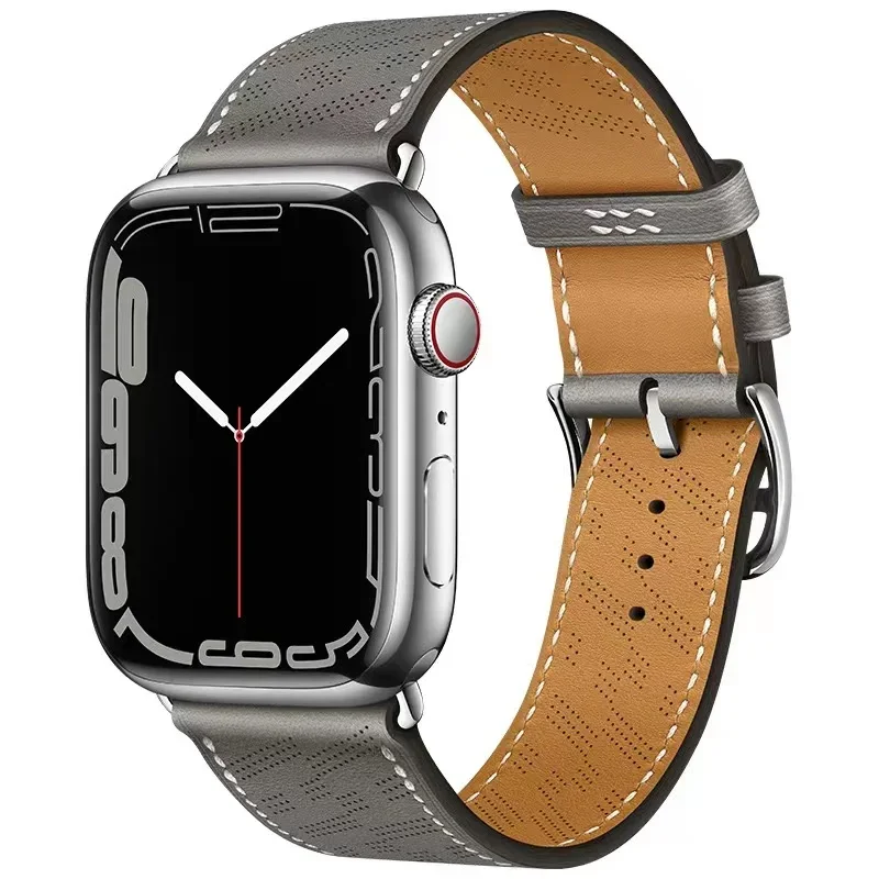 Correa de cuero genuino para Apple Watch, pulsera de 49mm, 45mm, 41mm, 44mm, 42mm, 40mm para hombre y mujer, Ultra IWatch 9, 8, 7, 6, 5, 4, 3, SE