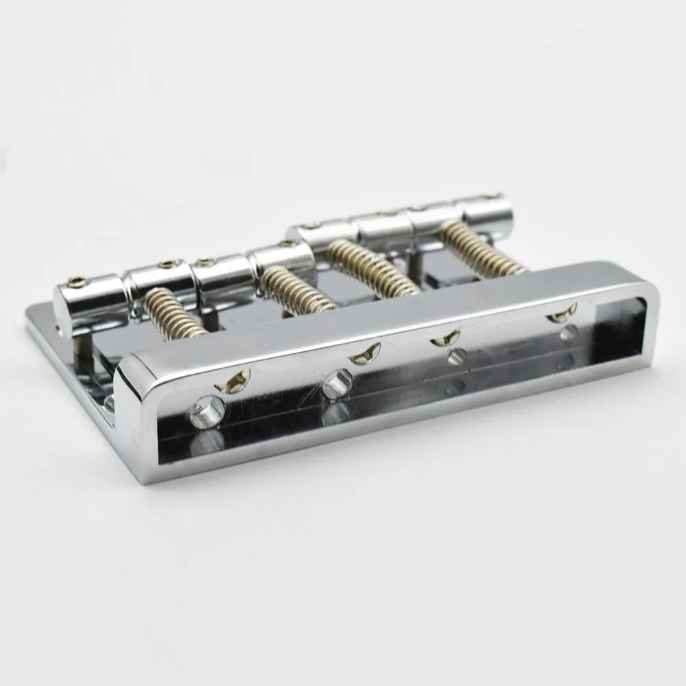 

Vintage Style 4-String Electric Bass Guitar Bridge Assembly Chrome Black Tailpiece for Guitarists