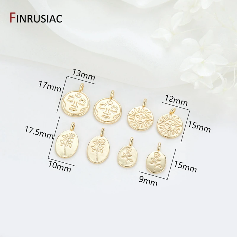 DIY Jewelry Accessories Supplies Retro Sun God Round Card Pendant Rose Clavicle Chain Fittings Necklace Pendant Wholesale