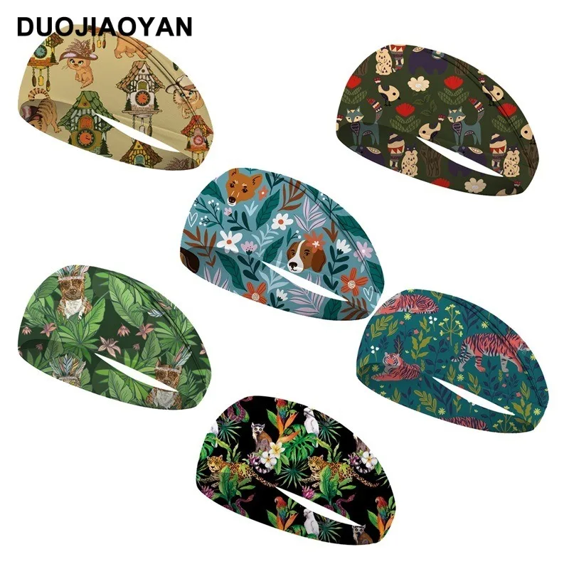 

Fashion Cartoon Printed Sports Headbands Stretch Elastic Gym Running Yoga Hair Bands Sweatband Women Outdoor Tennis Headwrap
