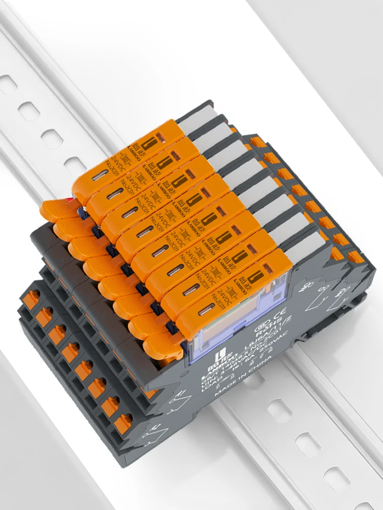 Przekaźnik LANBOO J6A, wysokiej częstotliwości, ultracienki, montowany na szynie DIN, z wskaźnikiem LED, 1NO1NC, DC12V/DC24V — zdjęcie 2