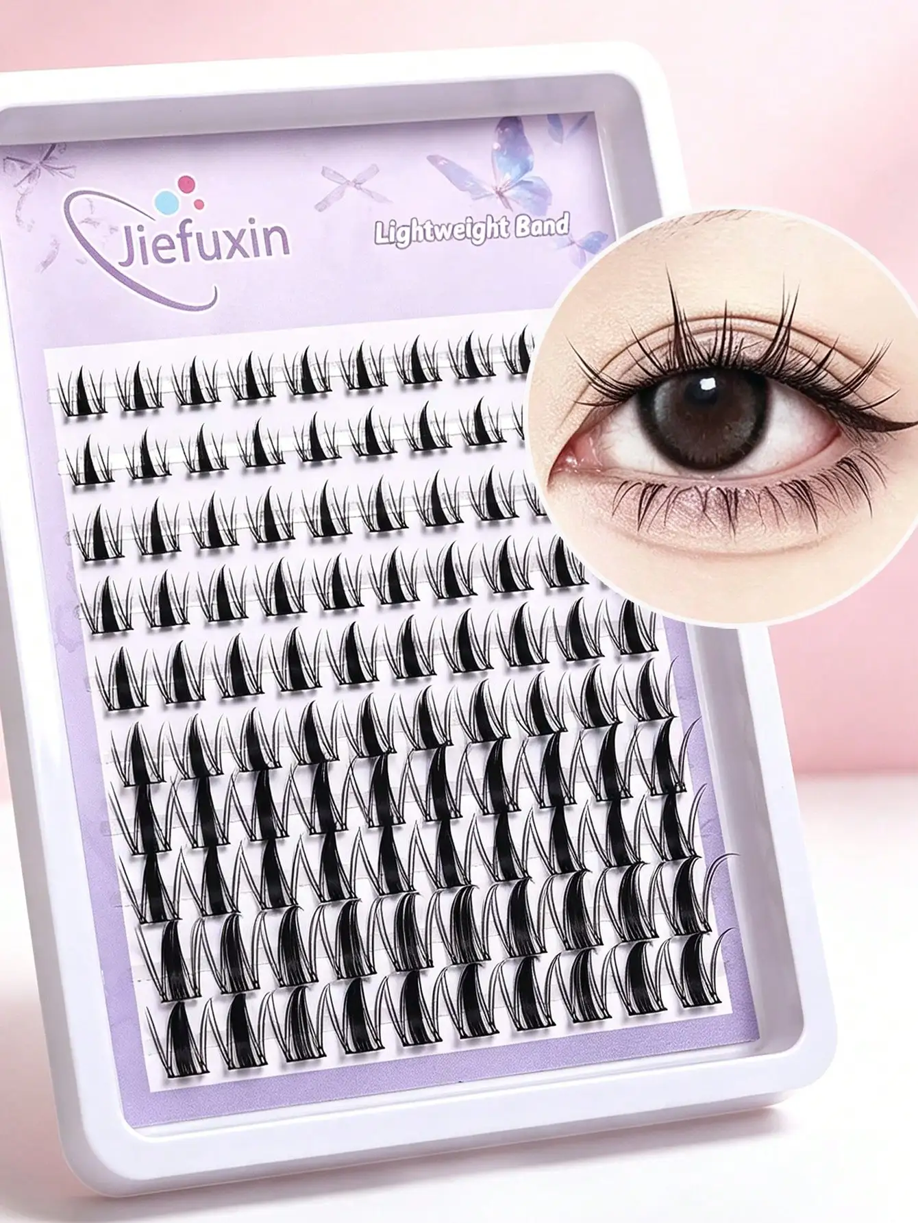 DIY Wimpernbüschel, wiederverwendbare falsche Wimpern, einfach anzubringen, DIY Wimpernverlängerung, Augen-Make-up für Frauen – Detail 1