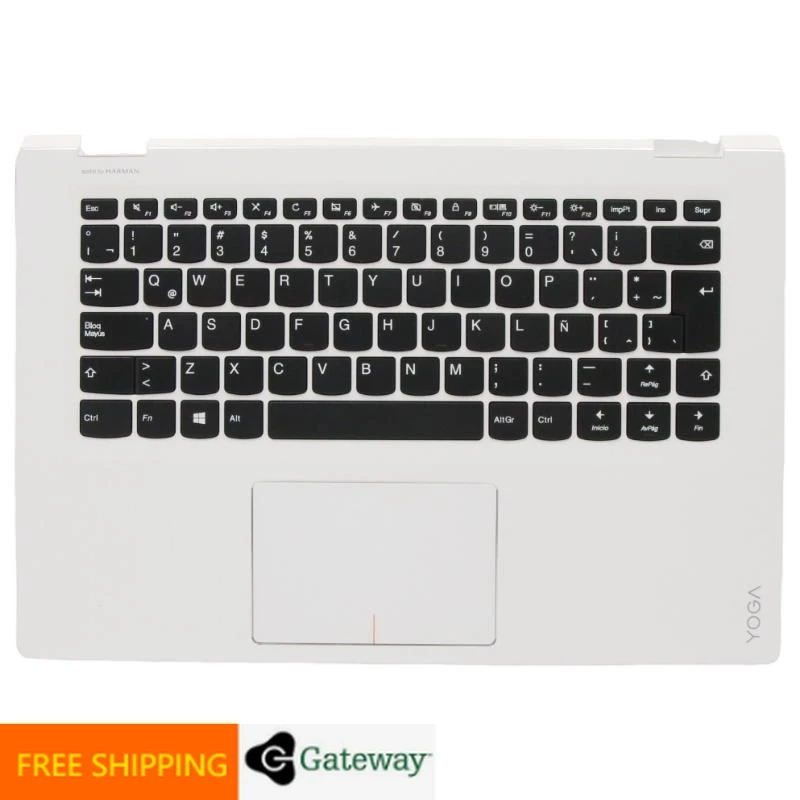 LAS Latin Spanish White Keyboard Upper Case Palmrest Shell Cover For Lenovo Ideapad Yoga 510 14 Flex4 1435 1470 1480 5CB0L67173