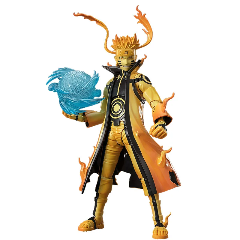 Bandai Original S.H.Figuarts Anime Figur Uzumaki Naruto (Kurama Mode) Actionfigur Spielzeug für Jungen Kinder Geschenk Sammlermodell