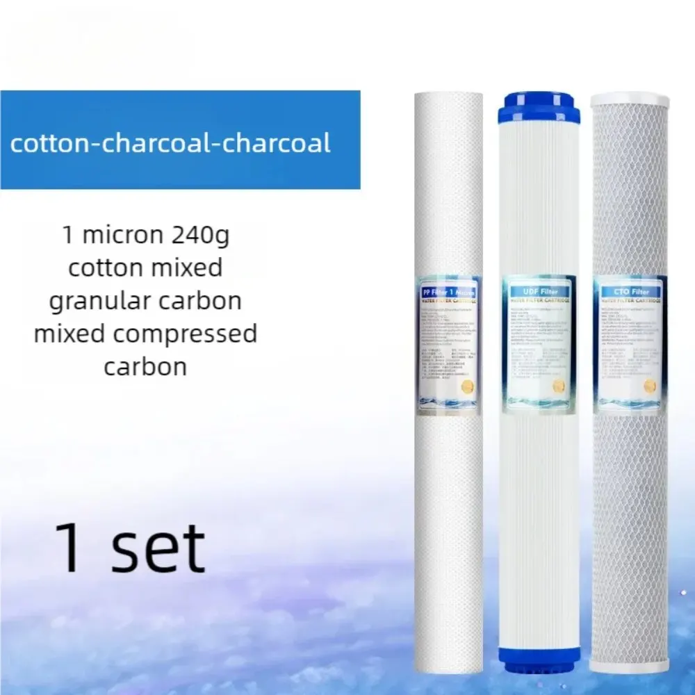 3 Stage Whole House Water Filter Kit Replacement Pack Set 1-5 Micron Filter Element 20 X 2.5 Inch Sediment Filter Polypropylene