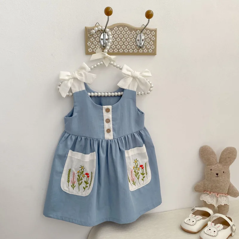 

Girls' Summer Dress2026Stylish children's princess dress, pure cotton baby girl dress, suspender dress