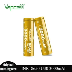 Original Vapcell U30 18650 3000mah Cylindrical Battery 30A/45A 3.7V 11.1Wh Rechargeable Lithium Batteries INR18650 for Toys