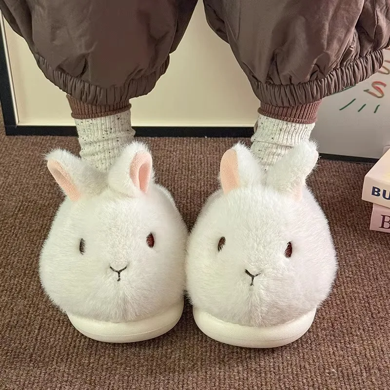 New Comfort Winter Collection Cute Rabbit Shaped Women Slippers Soft and Warm Home Shoes Comfortable Fuzzy Thick Shoes for Women