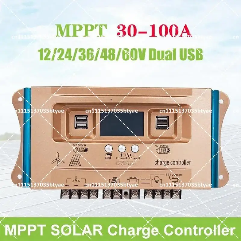 30A/40A/60A/100A Wind-Solar Hybrid Charge Controller | MPPT Regulator, Dual USB Charge