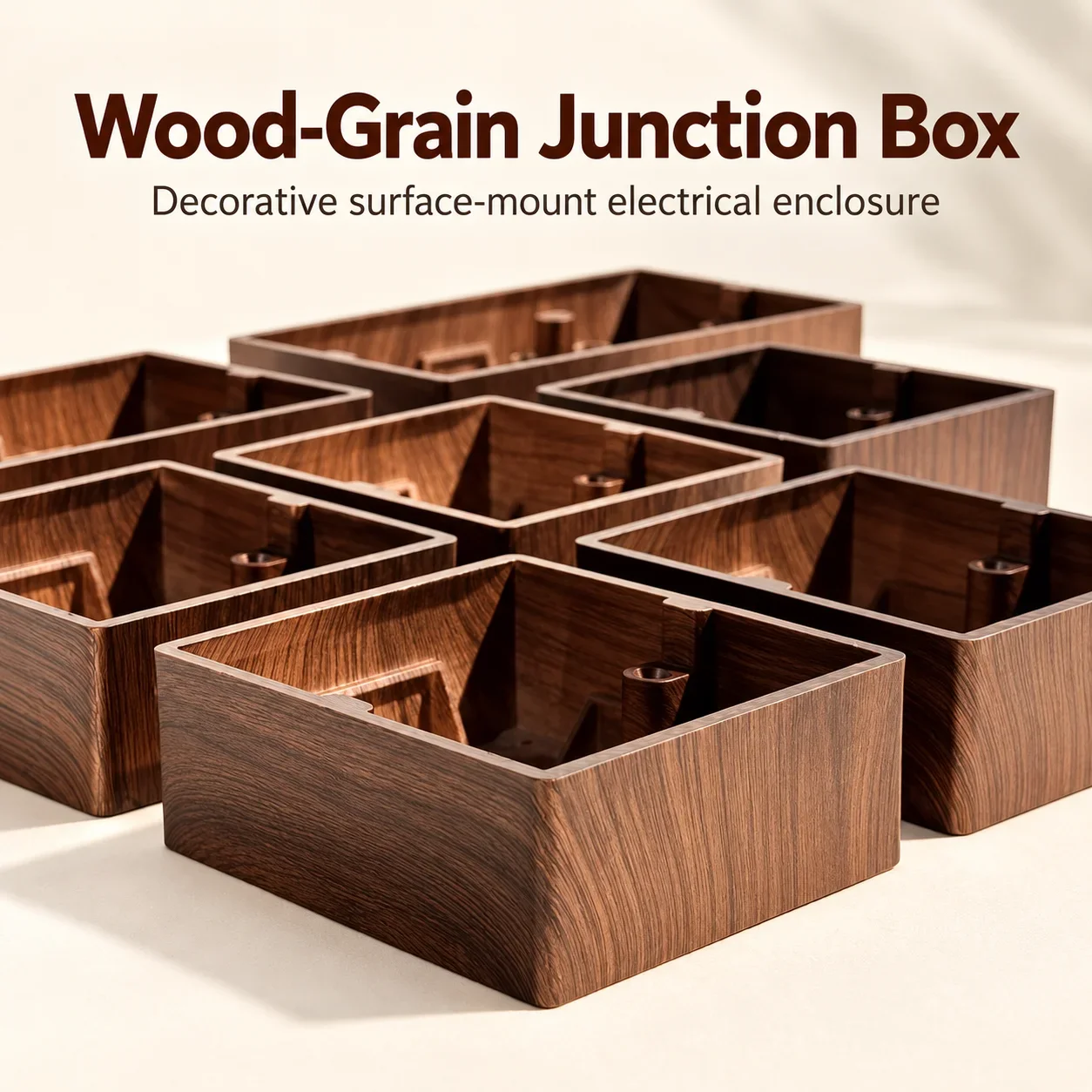 Type 86 Retro-style Exposed Switch Socket Panel Junction Box Bottom Box Open Wire Box Open Wiring Box Wood Grain Open Box