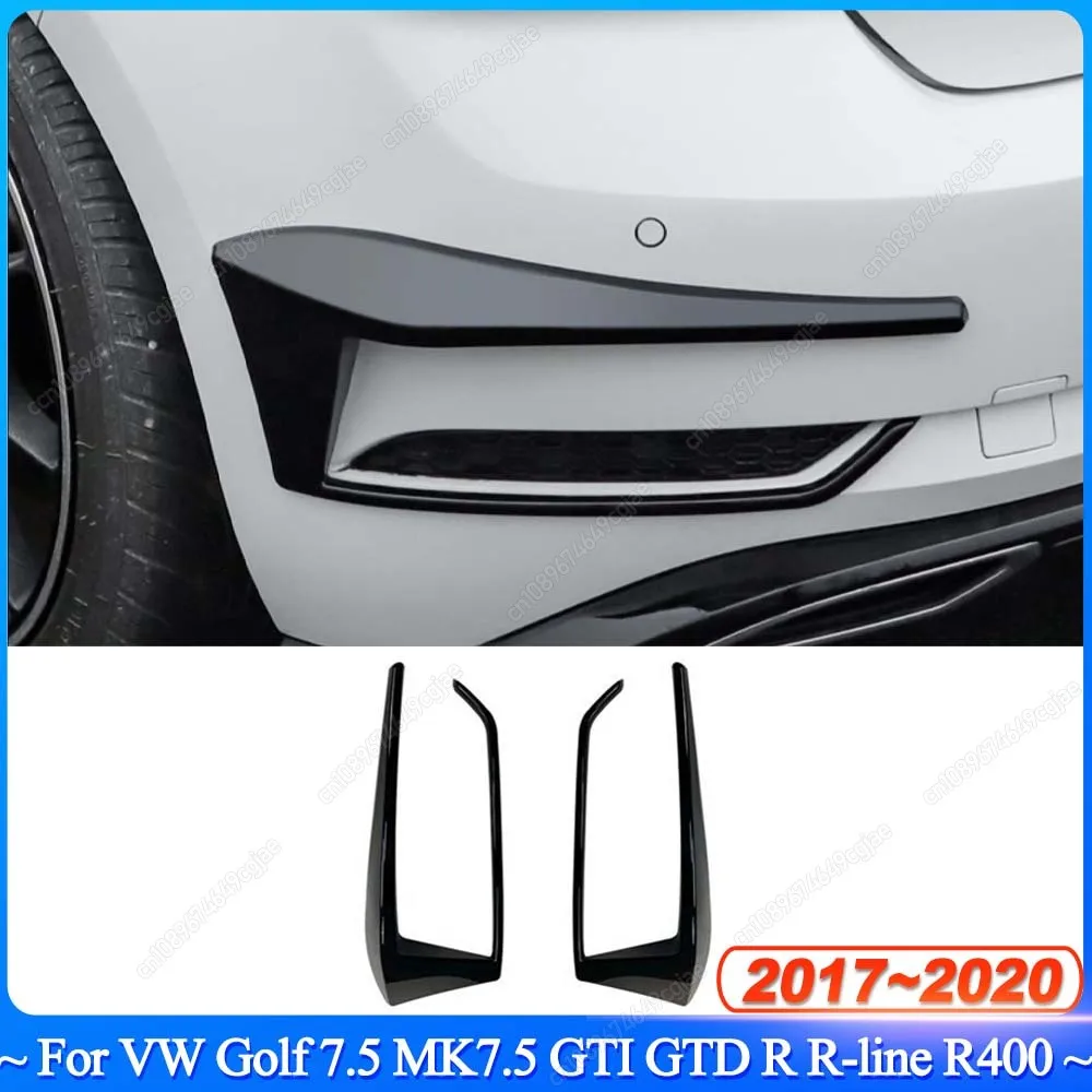 

For VW Golf 7.5 MK7.5 GTI GTD R R-line R400 2017-2020 ABS Gloss Black Body Kit Tuning Car Rear Bumper Air Knife Tail Light Cover