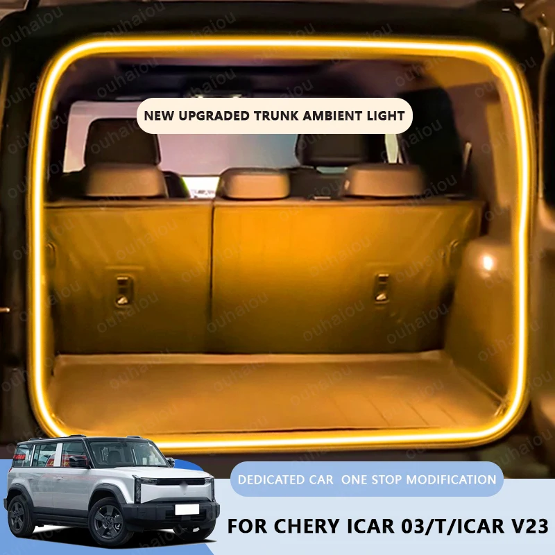 

FOR CHERY ICAR 03/ICAR T/ICAR V23 trunk light modification light Atmosphere lights White warm white Rear Trunk LED Light Bar