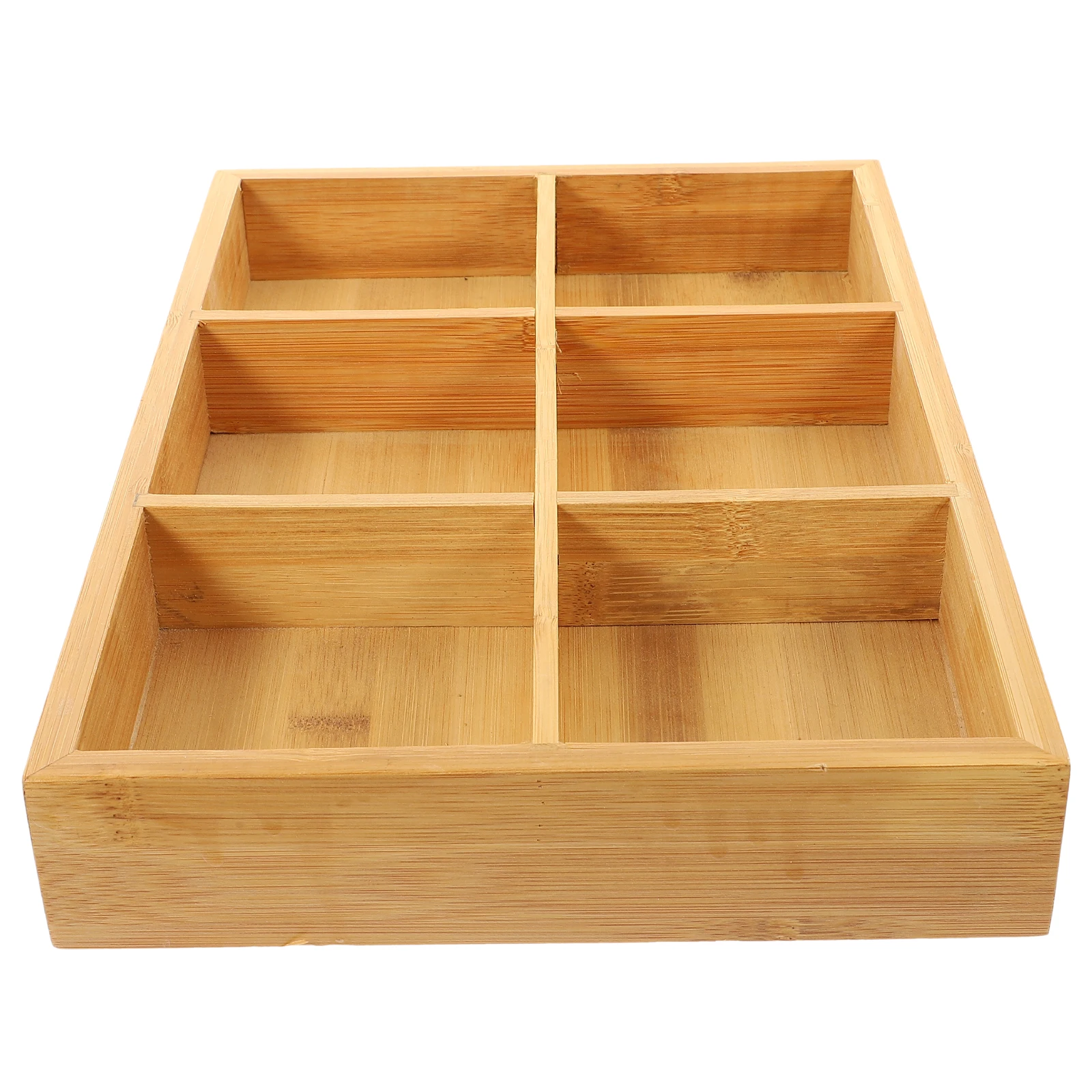 

Multi-grid Side Dish Party Serving Tray Compartment Plates Candy Box Fruit Divided Bamboo Food