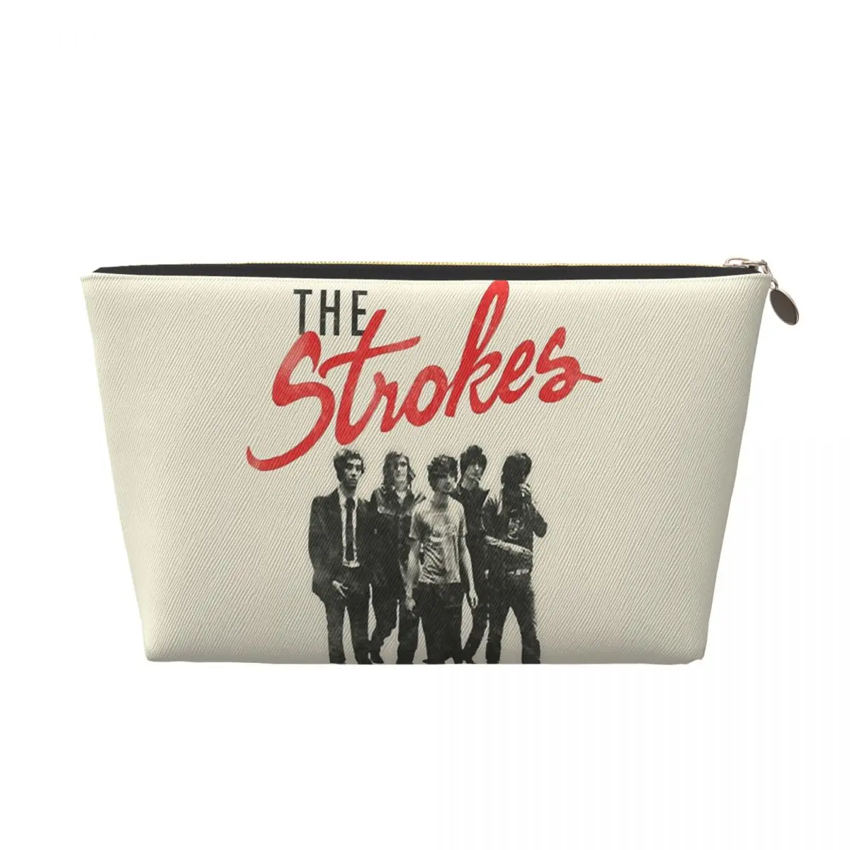 Custom The Strokes Rock Band Cosmetic Bag Women Kawaii Large Capacity Makeup Case Beauty Storage Toiletry Bags