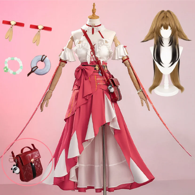 

Zenless Zone Zero Ye Shunguang Cosplay Costume Cute Pink Dress Accessories Bow Wig Set for Stage Performance Game Outfit
