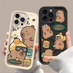Soft Silicone Phone Back Case For iPhone 16 15 14 13 12 11 Pro Max X XS X S Max XR SE 2020 7 8 Plus iphone16 Cool Capybara Cover