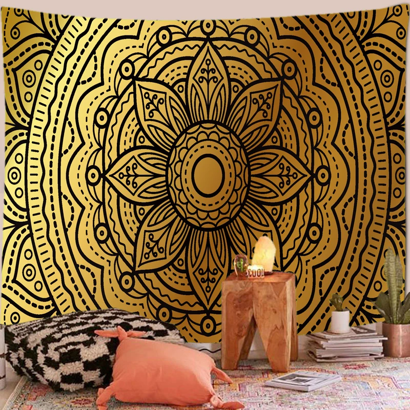 

Psychedelic Indian Mandala Tapestry Wall Hanging Printed Boho Hippie Dorm Bedspread Rug Beach Mat Home Decor