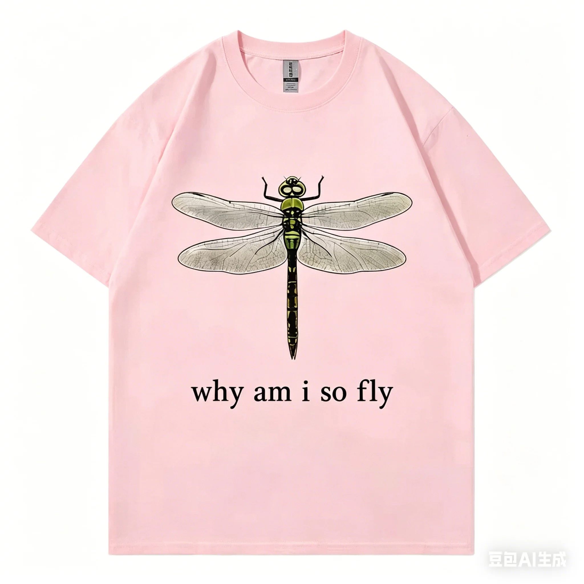 Why Am I So Fly Funny Dragonfly Meme T-shirt High Street Fashion Trend Short Sleeve T-shirts Men Women Casual Oversized T Shirt