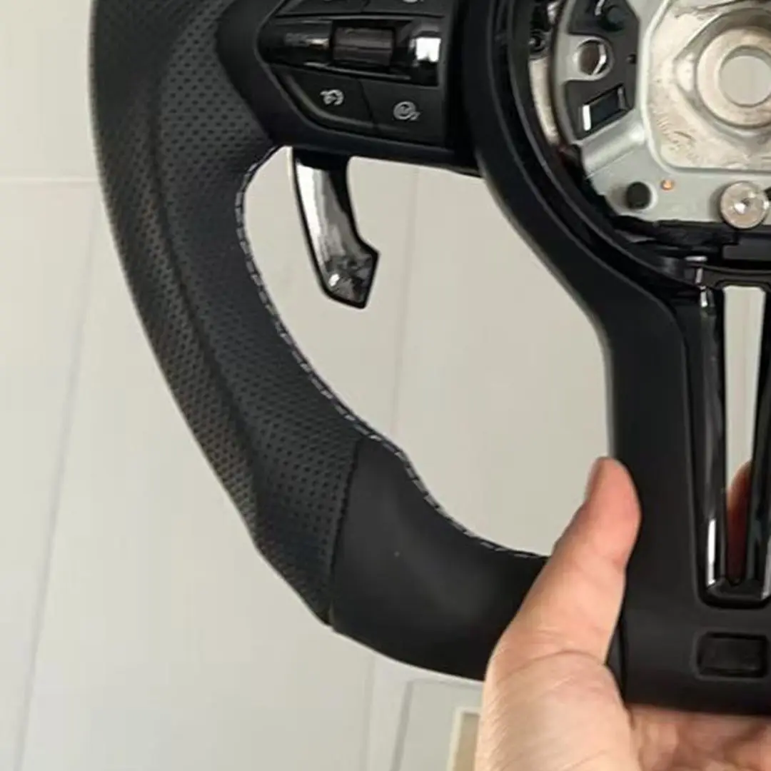 For BMW F07 F01 F10 F15 F31 F32 F36 F20 F26 E92 F80 F90 E60 X6 E71 X5 E70 M3 M4 M5 M6 LED Leather M Sport Steering Wheel view 5